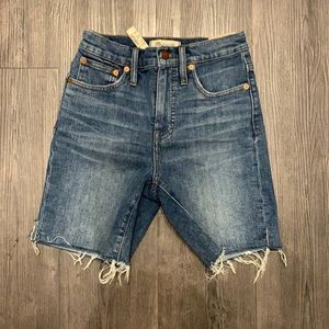 Denim high-rise shorts
